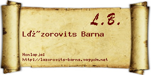 Lázorovits Barna névjegykártya